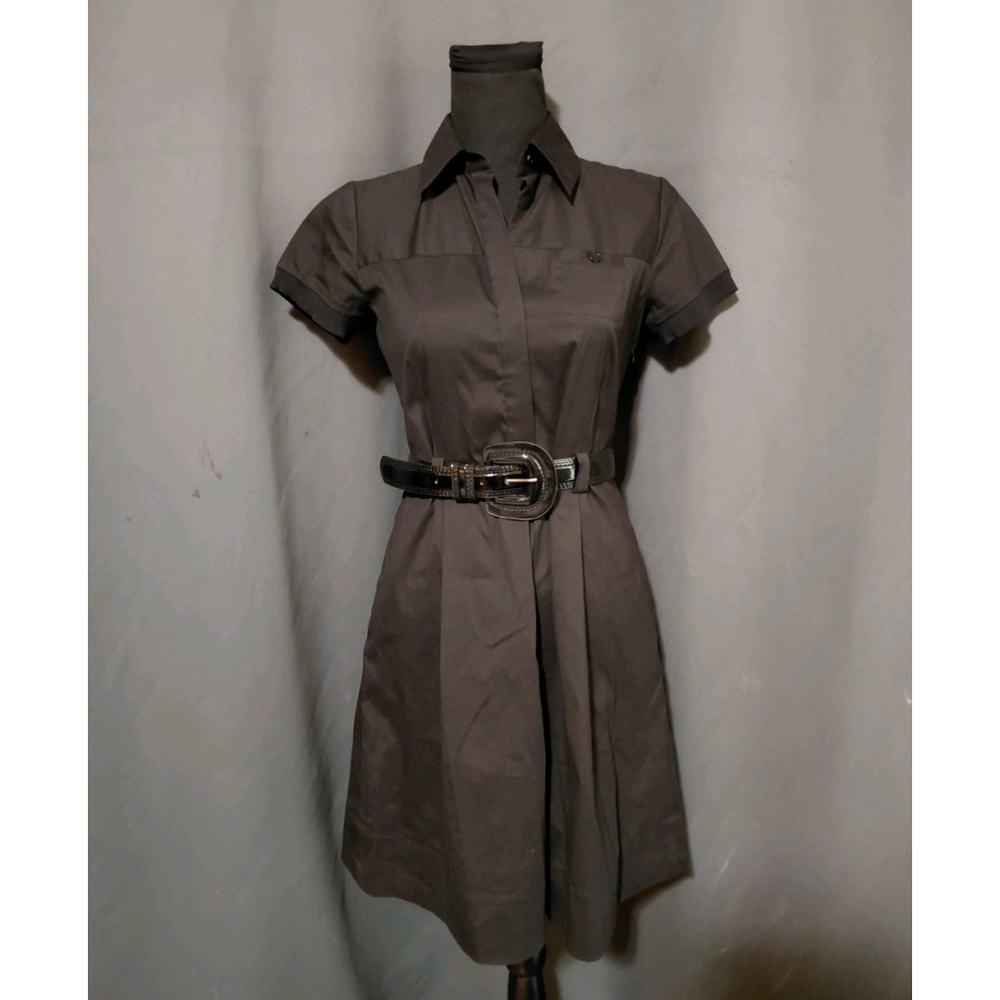 Theory Black Button Down Casual Collared A-Line Shirt Dress Womens Size 4